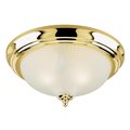 Westinghouse Fixture Ceiling Flush-Mount 60W 2Lght Classic 13In Polsh Brss Frost Swrl Glass 6430200